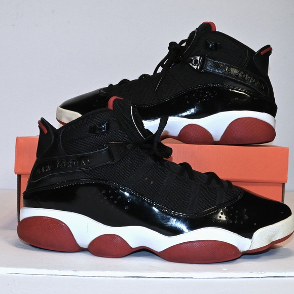 JORDAN 6 RINGS BLACK Varsity Red 322992-062 \